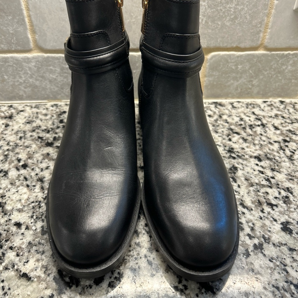 Michael Kors Black Ankle Booties with Gold Hardware - Picture 4 of 9
